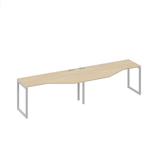 Cтанция QUATTRO столы (2х160) Техно эргономичные дуб скандинавский / металлокаркас серый