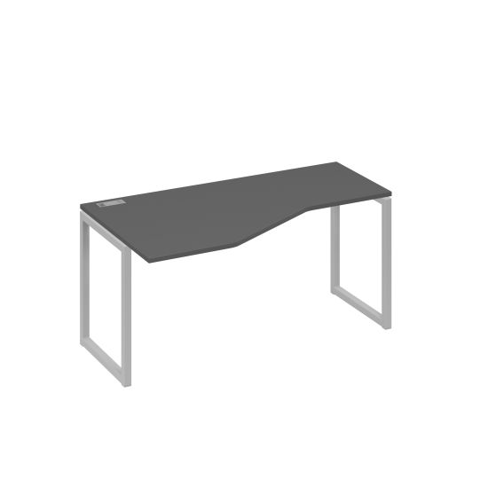 Стол левый Техно эргономичный на металлокаркасе QUATTRO антрацит премиум / металлокаркас серый