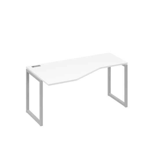 Стол левый Техно эргономичный на металлокаркасе QUATTRO белый премиум / металлокаркас серый