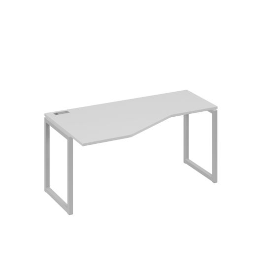 Стол левый Техно эргономичный на металлокаркасе QUATTRO серый / металлокаркас серый