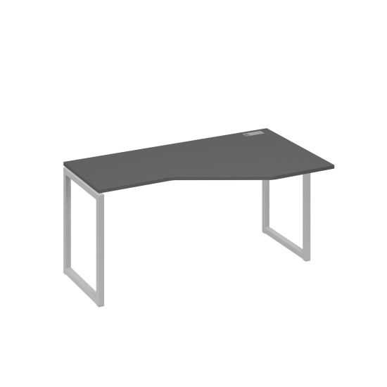 Стол Техно металлокаркас QUATTRO эргономичный правый антрацит премиум / металлокаркас серый