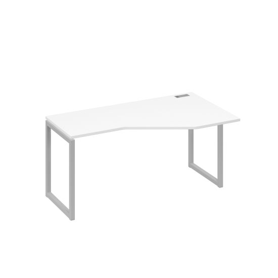 Стол Техно металлокаркас QUATTRO эргономичный правый белый премиум / металлокаркас серый