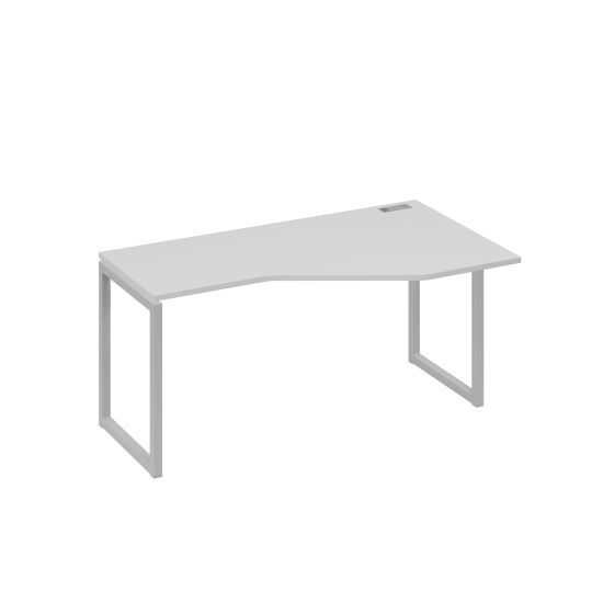 Стол Техно металлокаркас QUATTRO эргономичный правый серый / металлокаркас серый