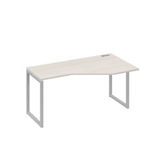 Стол Техно металлокаркас QUATTRO эргономичный правый дуб / металлокаркас серый