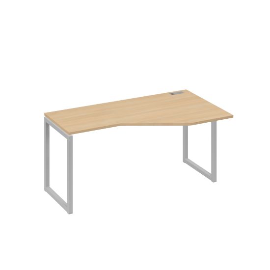 Стол Техно металлокаркас QUATTRO эргономичный правый натуральный дуб / металлокаркас серый