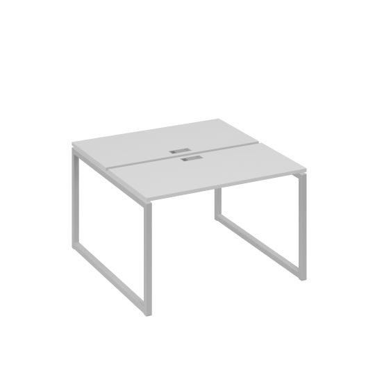 Рабочая станция с опорами QUATTRO (2х120) серый / металлокаркас серый