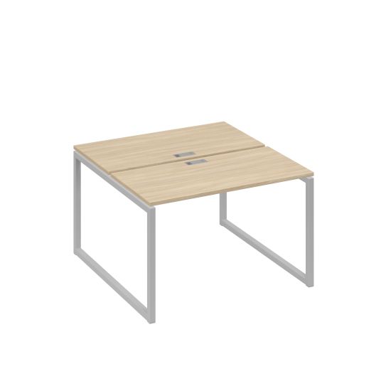 Рабочая станция с опорами QUATTRO (2х120) дуб скандинавский / металлокаркас серый