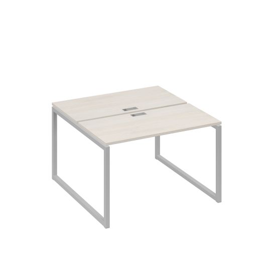 Рабочая станция с опорами QUATTRO (2х120) дуб / металлокаркас серый