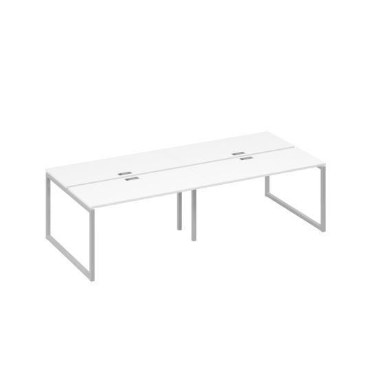 Станция 4х140 в офис каркас QUATTRO белый премиум / металлокаркас серый