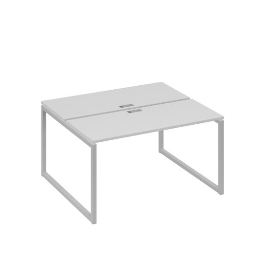 Станция (2х140) офисная с металлокаркасом QUATTRO серый / металлокаркас серый