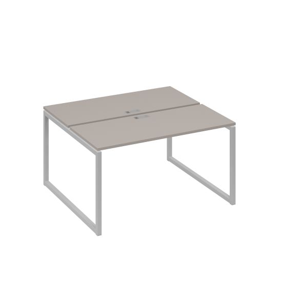 Станция (2х140) офисная с металлокаркасом QUATTRO мокко премиум / металлокаркас серый