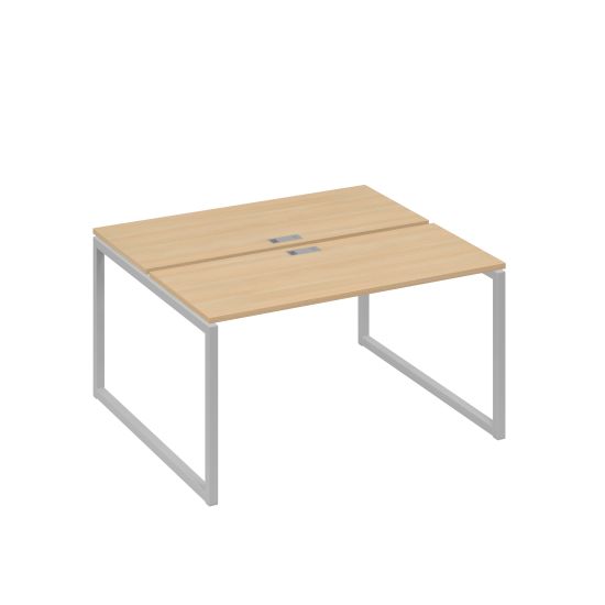 Станция (2х140) офисная с металлокаркасом QUATTRO натуральный дуб / металлокаркас серый
