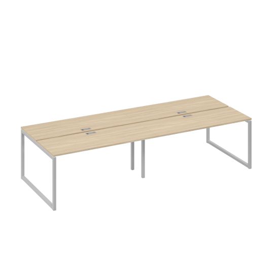 Рабочая станция на металлокаркасе QUATTRO (4х160) дуб скандинавский / металлокаркас серый