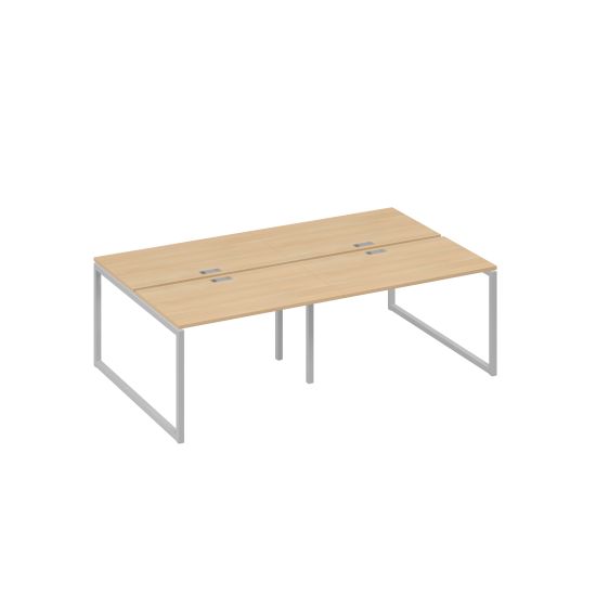 Станция на металлокаркасе QUATTRO 4х120 офисная натуральный дуб / металлокаркас серый