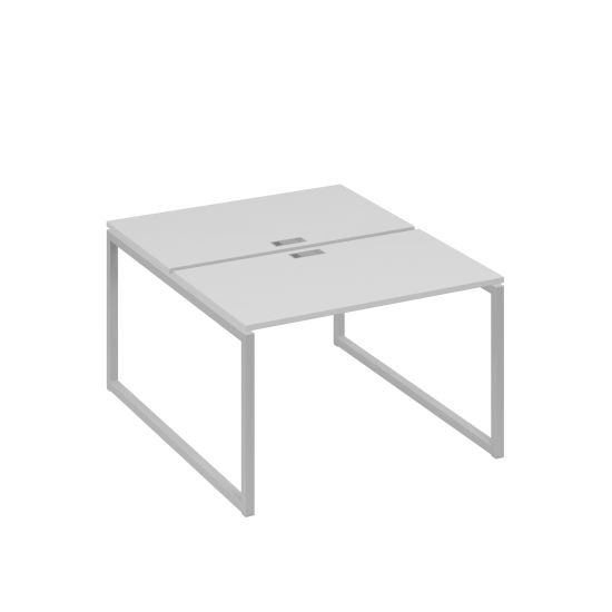 Рабочая станция 2х120 на металлокаркасе QUATTRO серый / металлокаркас серый