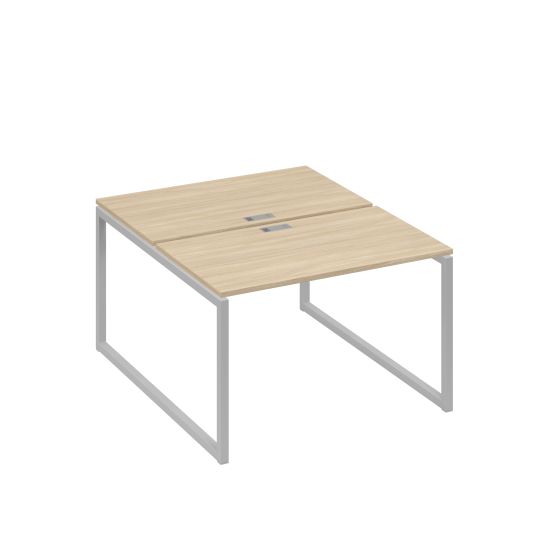 Рабочая станция 2х120 на металлокаркасе QUATTRO дуб скандинавский / металлокаркас серый