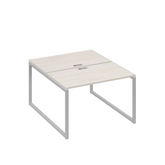 Рабочая станция 2х120 на металлокаркасе QUATTRO дуб / металлокаркас серый