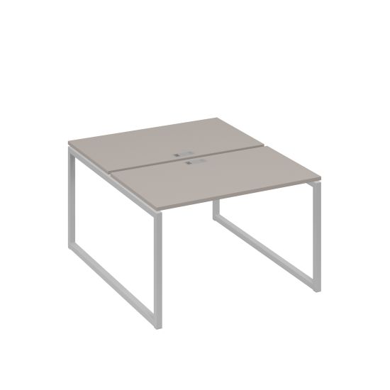 Рабочая станция 2х120 на металлокаркасе QUATTRO мокко премиум / металлокаркас серый