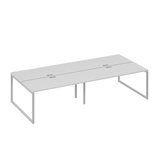 Рабочая станция на металлокаркасе QUATTRO (4х160) серый / металлокаркас серый