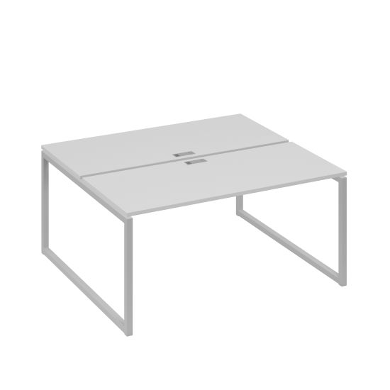 Рабочая станция (2х160) с опорами QUATTRO серый / металлокаркас серый