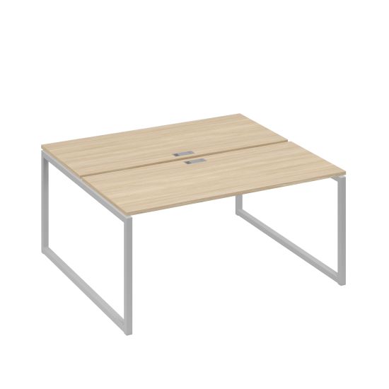 Рабочая станция (2х160) с опорами QUATTRO дуб скандинавский / металлокаркас серый