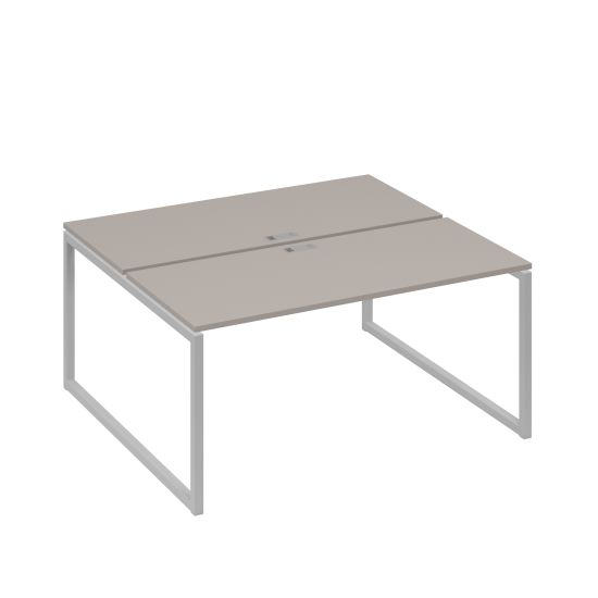 Рабочая станция (2х160) с опорами QUATTRO мокко премиум / металлокаркас серый