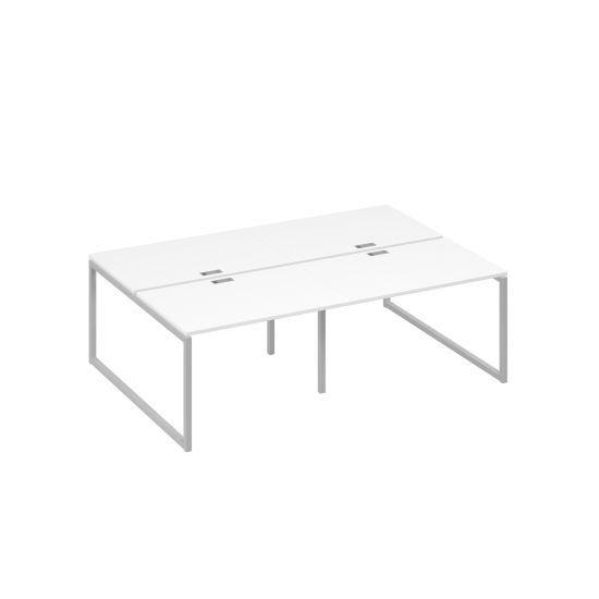 Рабочая станция на металлокаркасе QUATTRO (4х120) белый премиум / металлокаркас серый