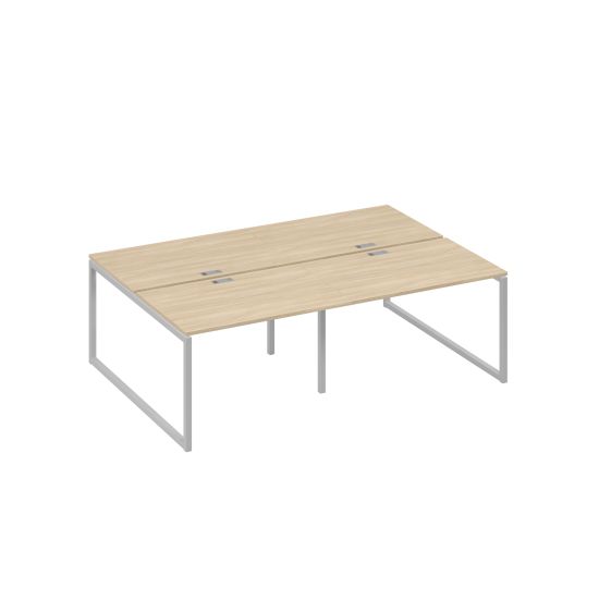 Рабочая станция на металлокаркасе QUATTRO (4х120) дуб скандинавский / металлокаркас серый