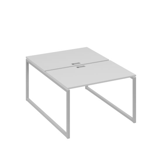 Станция офисная (2х120) на металлокаркасе QUATTRO серый / металлокаркас серый