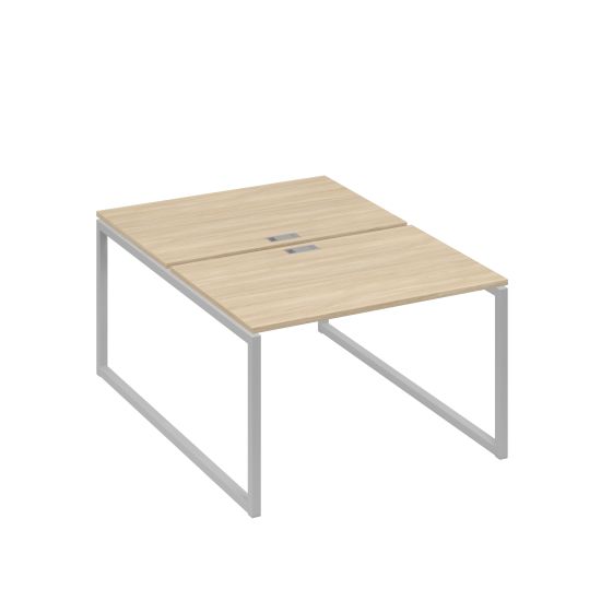 Станция офисная (2х120) на металлокаркасе QUATTRO дуб скандинавский / металлокаркас серый