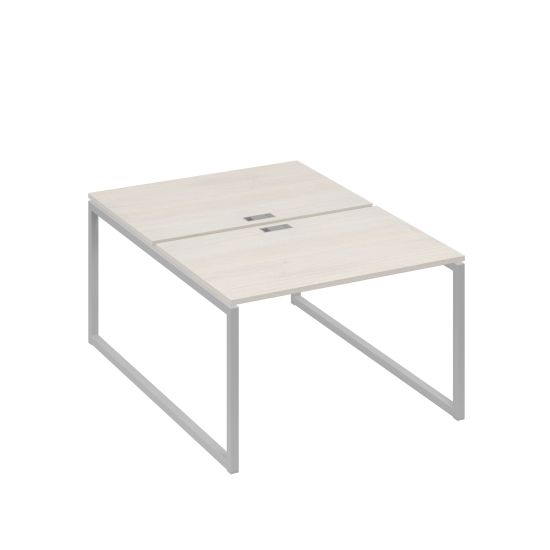 Станция офисная (2х120) на металлокаркасе QUATTRO дуб / металлокаркас серый