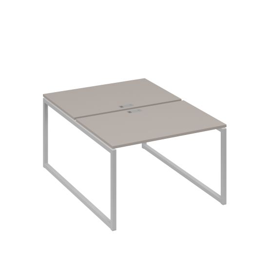 Станция офисная (2х120) на металлокаркасе QUATTRO мокко премиум / металлокаркас серый