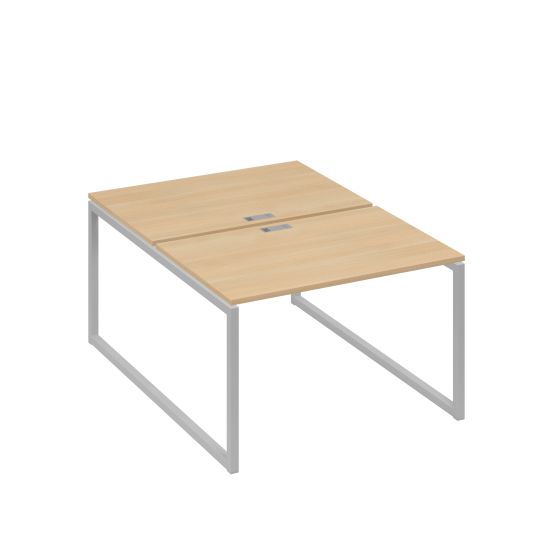 Станция офисная (2х120) на металлокаркасе QUATTRO натуральный дуб / металлокаркас серый