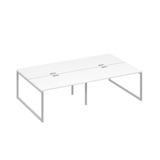 Рабочая станция на металлокаркасе QUATTRO (4х140) белый премиум / металлокаркас серый