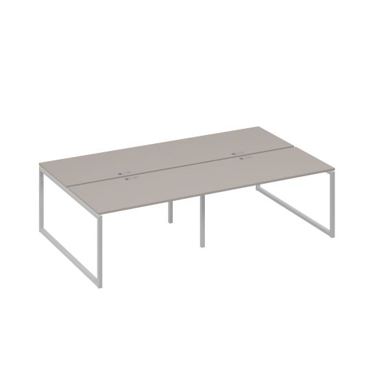 Рабочая станция на металлокаркасе QUATTRO (4х140) мокко премиум / металлокаркас серый