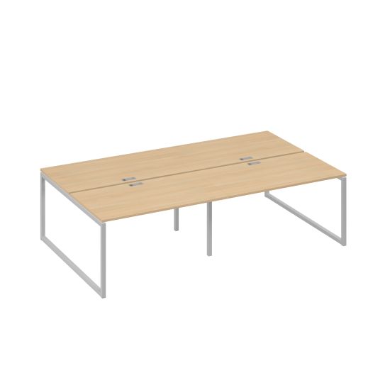 Рабочая станция на металлокаркасе QUATTRO (4х140) натуральный дуб / металлокаркас серый