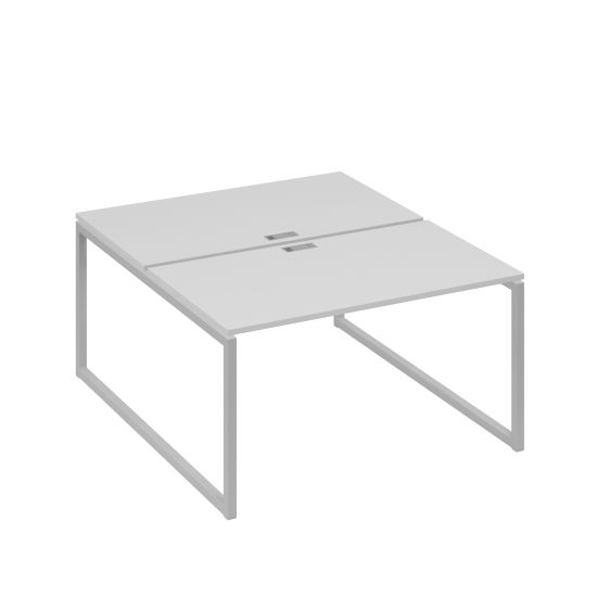 Рабочая станция QUATTRO (2х140) опоры металлокаркас серый / металлокаркас серый