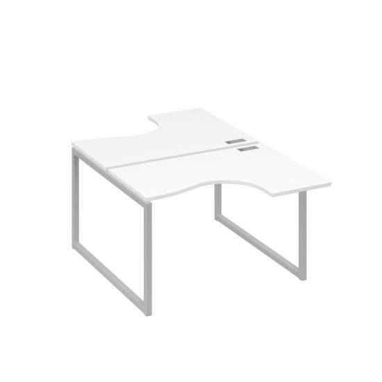 Рабочая станция эргономичная Классика каркас QUATTRO (2х120) белый премиум / металлокаркас серый