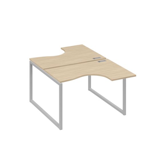 Рабочая станция эргономичная Классика каркас QUATTRO (2х120) дуб скандинавский / металлокаркас серый