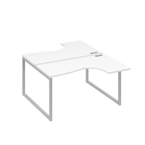 Рабочая станция каркас QUATTRO столы Классика (2х140) белый премиум / металлокаркас серый