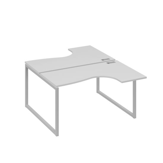 Рабочая станция каркас QUATTRO столы Классика (2х140) серый / металлокаркас серый
