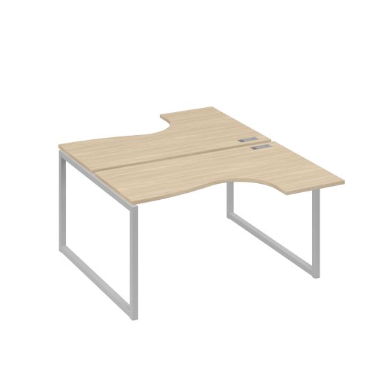 Рабочая станция каркас QUATTRO столы Классика (2х140) дуб скандинавский / металлокаркас серый