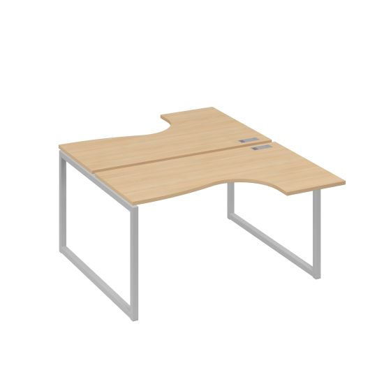 Рабочая станция каркас QUATTRO столы Классика (2х140) натуральный дуб / металлокаркас серый