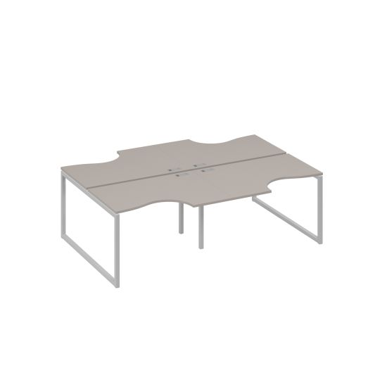 Рабочая станция столы (4х120) Классика опоры QUATTRO мокко премиум / металлокаркас серый
