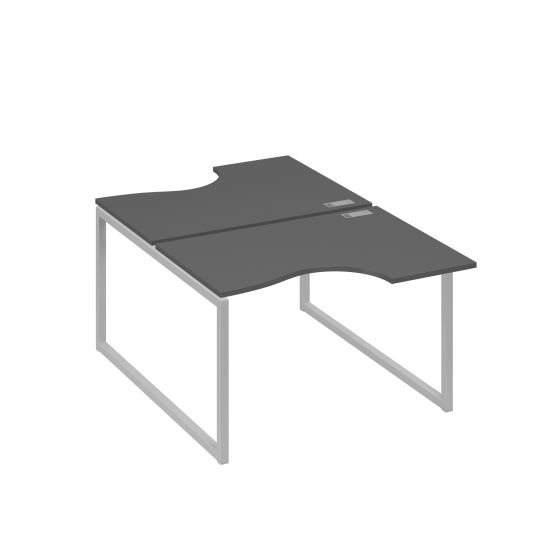Рабочая станция столы Классика QUATTRO (2х120) антрацит премиум / металлокаркас серый
