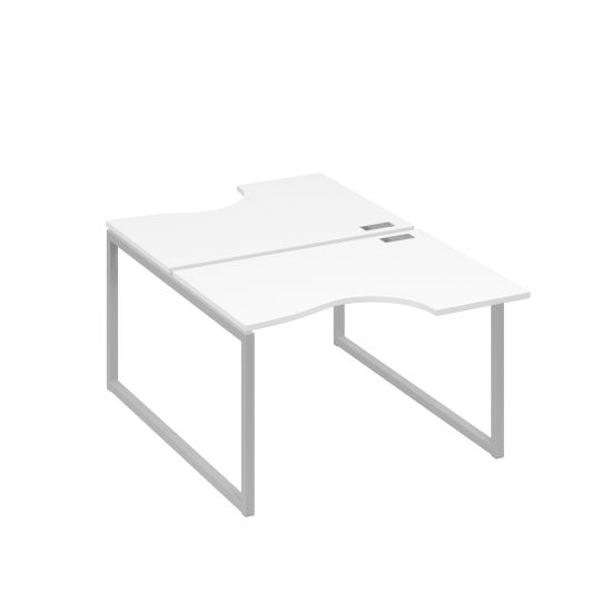 Рабочая станция столы Классика QUATTRO (2х120) белый премиум / металлокаркас серый