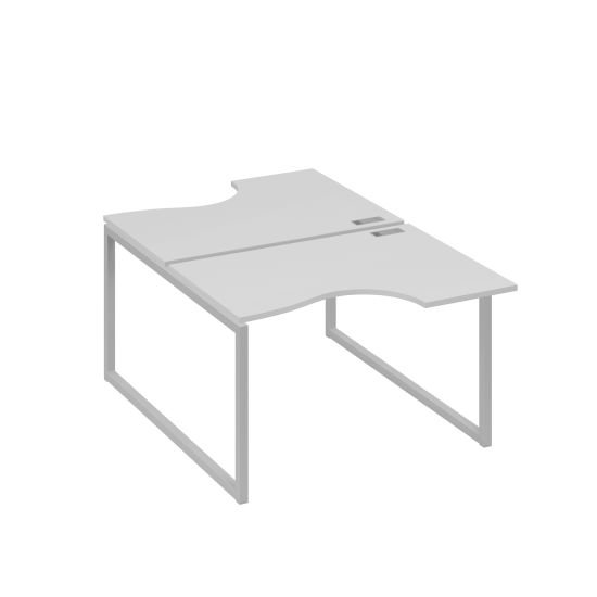 Рабочая станция столы Классика QUATTRO (2х120) серый / металлокаркас серый