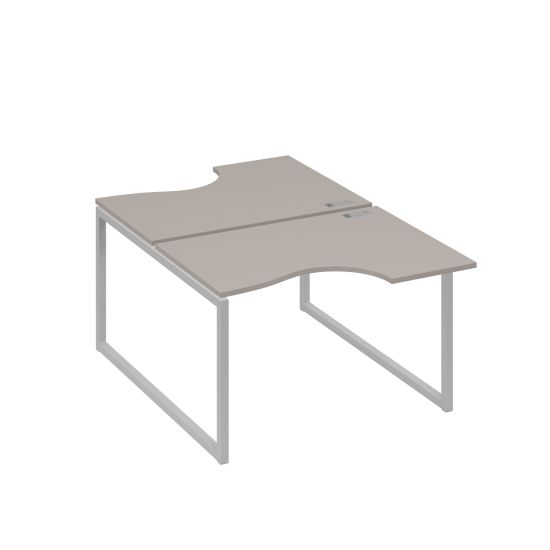Рабочая станция столы Классика QUATTRO (2х120) мокко премиум / металлокаркас серый