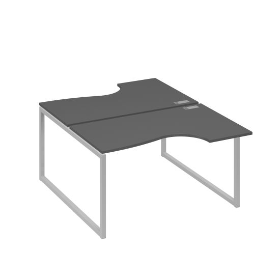 Рабочая станция каркас QUATTRO (2х140) столы Классика антрацит премиум / металлокаркас серый