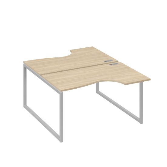 Рабочая станция каркас QUATTRO (2х140) столы Классика дуб скандинавский / металлокаркас серый